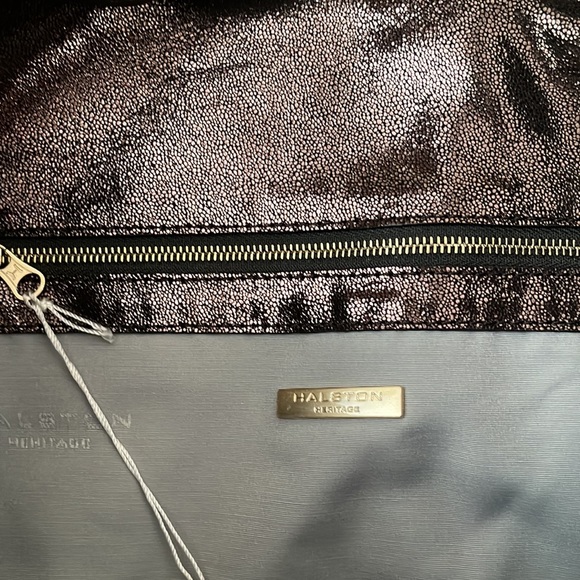Halston Heritage Bags New Halston Heritage Metallic Silver Leather